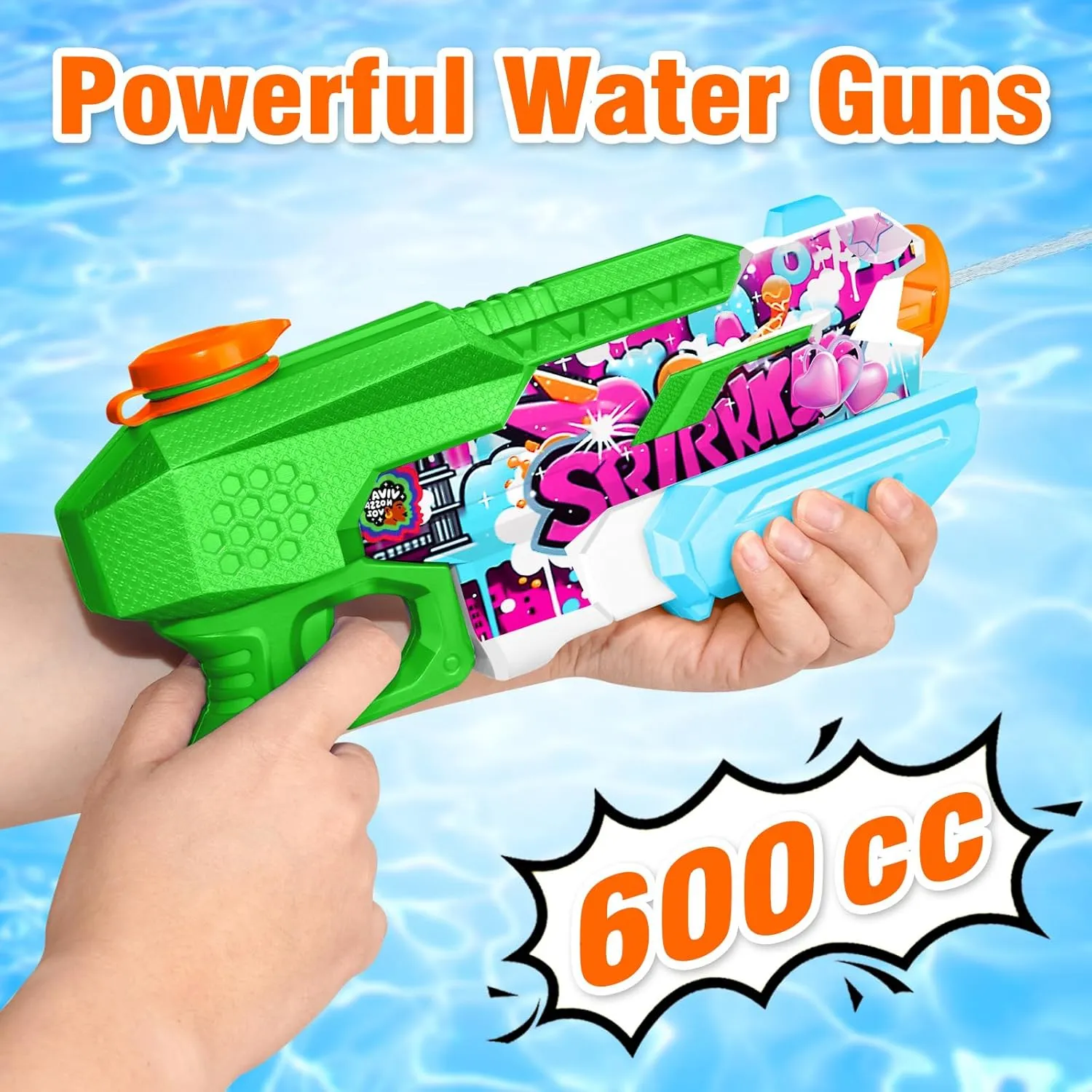 Water Gun for Adults Kids: 600CC 6 Pack Squirt Blasters Super Water Guns for Adults Kids,Water Gun Outdoor Toys High Capacity Summer Soaker for Swimming Pool Beach Fighting, Long Shooting Distance