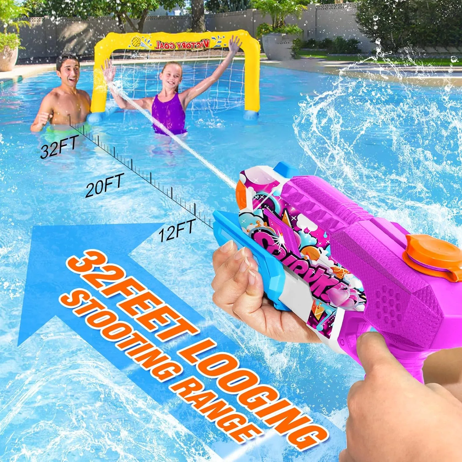 Water Gun for Adults Kids: 600CC 6 Pack Squirt Blasters Super Water Guns for Adults Kids,Water Gun Outdoor Toys High Capacity Summer Soaker for Swimming Pool Beach Fighting, Long Shooting Distance