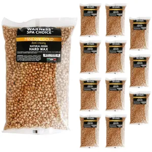 Waxness Spa Choice Mineral Gold Demi Creamy Hard Wax Beads 2.2 lb / 1 kg Pack of 12