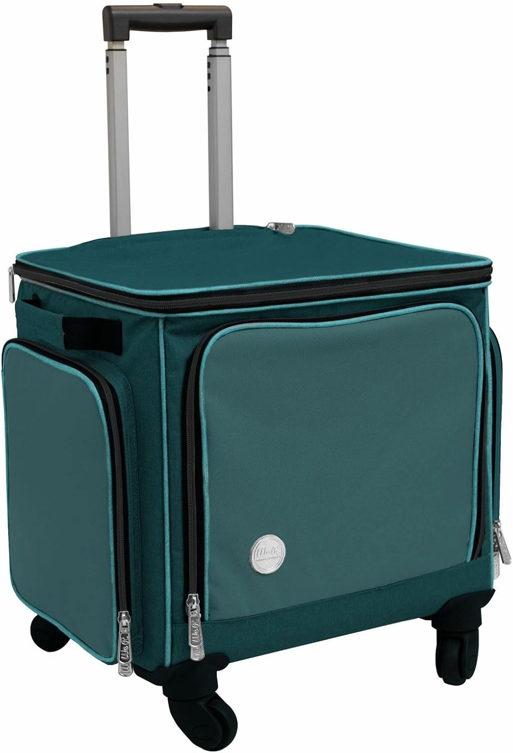 We R Makers Crafter’s Trolley Rolling Tote Bag, Mint, Tote with Wheels with Large Pockets, Storage Bag, Essential for Tools and Scrapbooking Crafting Supplies