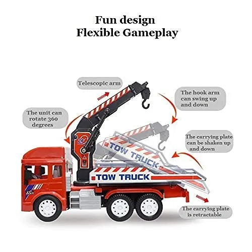 Weebles Wobble Push and Go Friction Powered Tow Truck Toy with Car