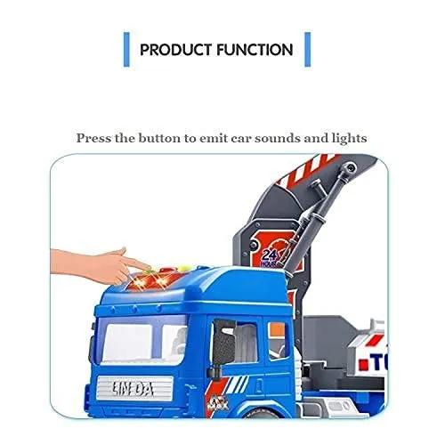 Weebles Wobble Push and Go Friction Powered Tow Truck Toy with Car