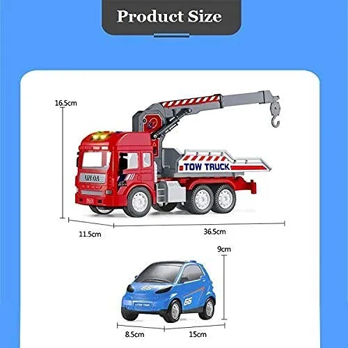 Weebles Wobble Push and Go Friction Powered Tow Truck Toy with Car