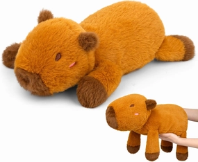 Weighted Capybara Stuffed Animal,21in 1.9lb Weighted Stuffed Animals Soft Capybara Plush Pillow for Kids, Cute Huggable Cartoon Plush Gifts for Kids, Boys and Girls