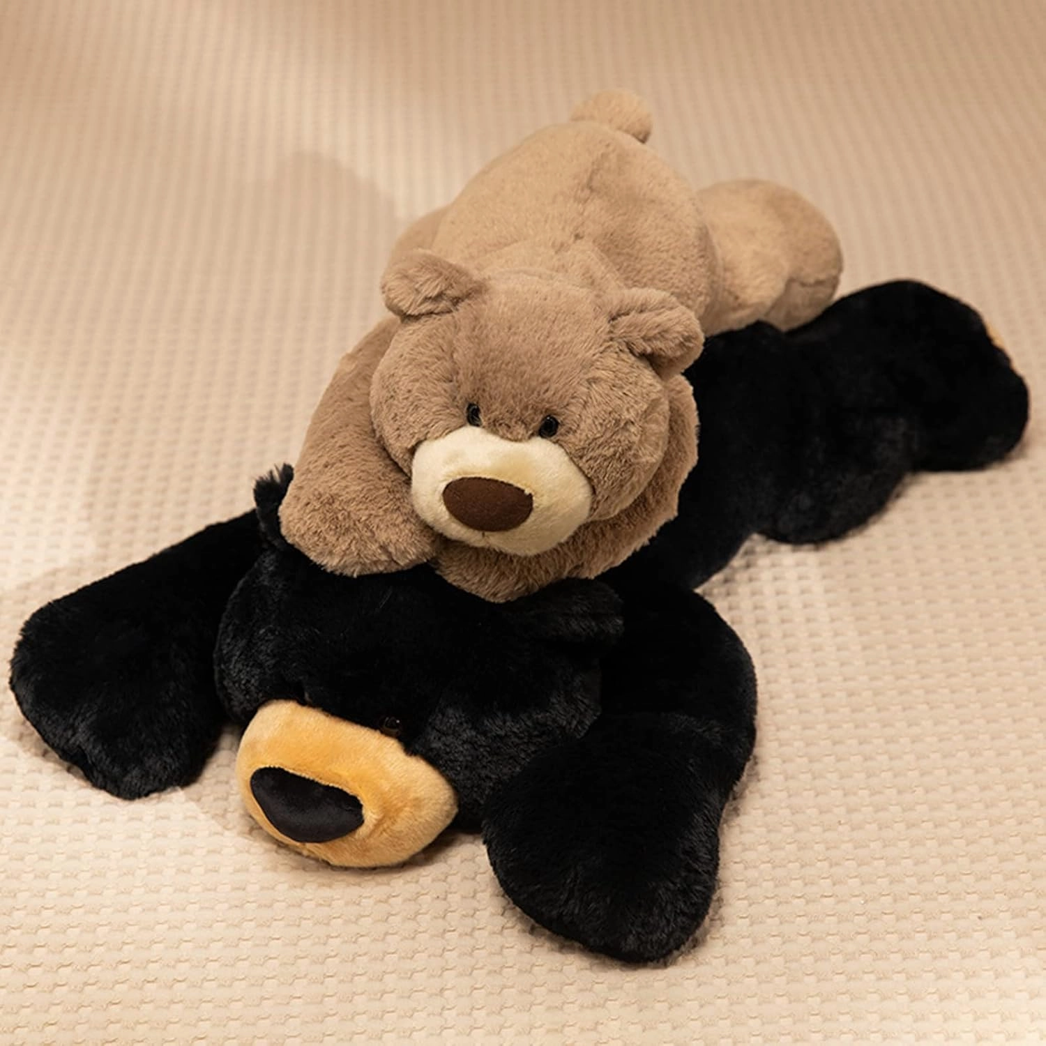 Weighted Stuffed Animal, 6.2 lbs Black Bear Plush Toy & Throw Pillow Gift for Boys & Girls, 29.5 inch