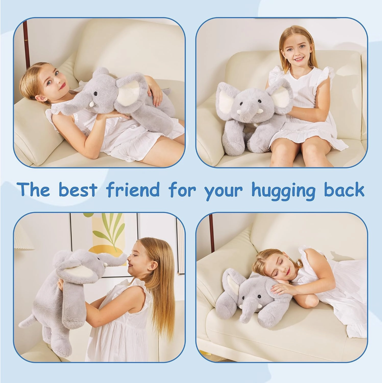 Weighted Stuffed Animals Elephant - 25" Big Stuffed Animal Toy Pillow for Kids & Adults, 5 lbs Ultra-Soft Washable Weighted Plush