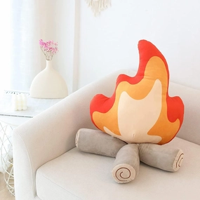 WeightedPlush Funny Campfire Plush Toys, Soft Simulation Bonfire Stuffed Plushies Doll Fake Fire Firewood Plush Pillow for Outdoor Camping Room Decor Kids Pleasantly Surprised Gifts
