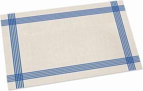 Welcome Door Mat 16x24in,Classic Blue Striped Indoor Entryway Doormats Non-Slip Bath Rug Absorbent Front Door Mat,Retro Line on Linen Floor Carpet for Bedroom Bathroom
