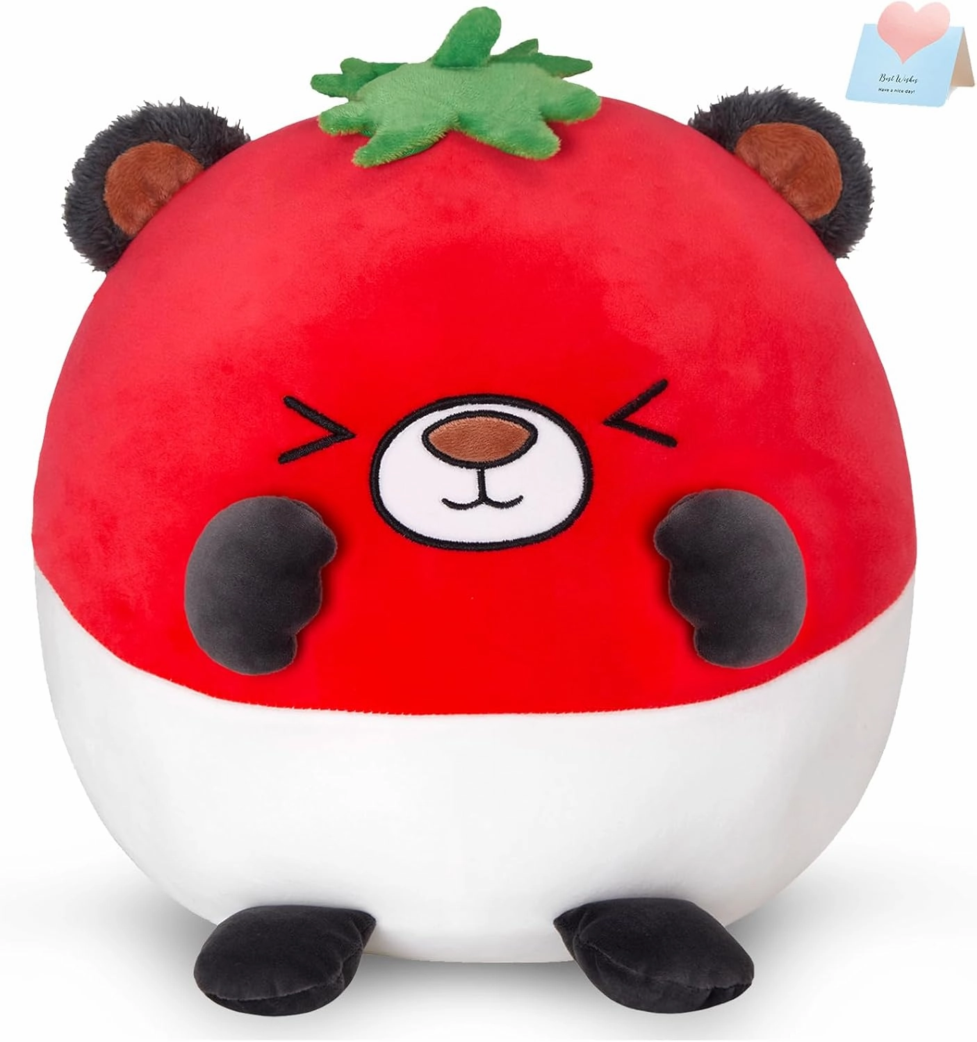 WEWILL 12‘’ Cute Tomato Bear Soft Plush Pillow Toy Birthday Christmas for Toddler Kids Boys Girls