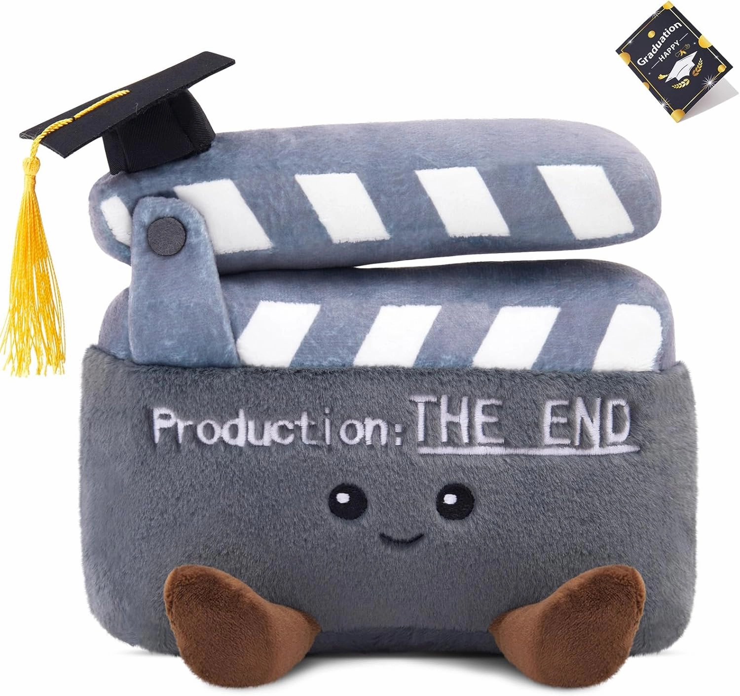 WEWILL Graduation Clapperboard Plush Class of 2025 – 8.5'' Stuffed Animal with Cap, for Class of 2025, Preschool to High School Graduation Toy