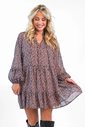 What A Vision In Wild Over You Chiffon Dress  FINAL SALE