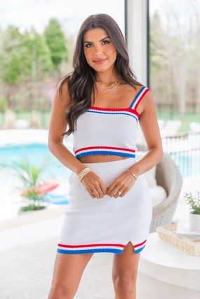 Where Liberty Dwells White Knitted Sweater Set FINAL SALE