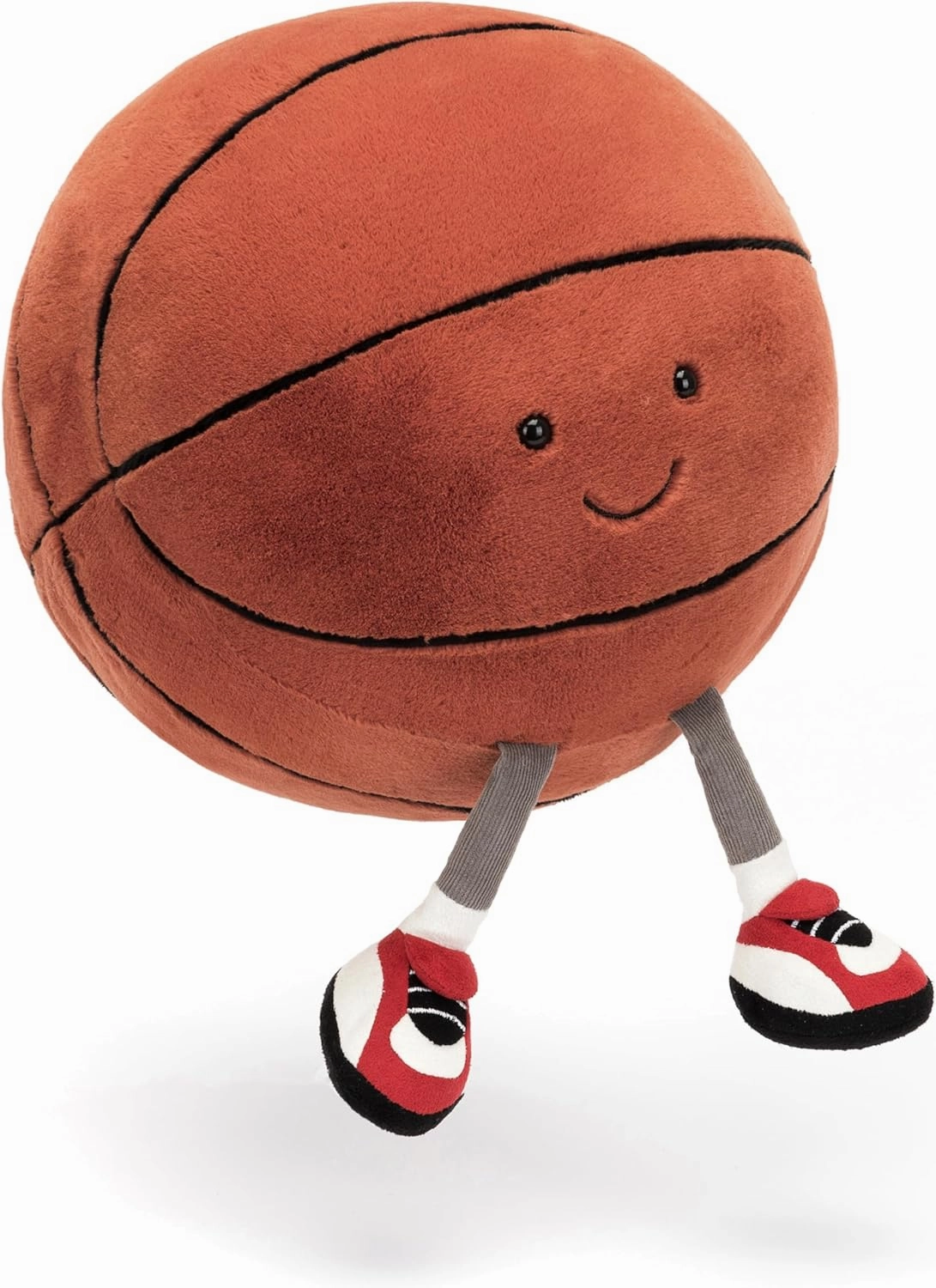 Whimsical Basketball Stuffed Toy with Personality Face & Soft Legs - Huggable Sports Embroidered Eyes - Cute Game Decoration Throw Pillow