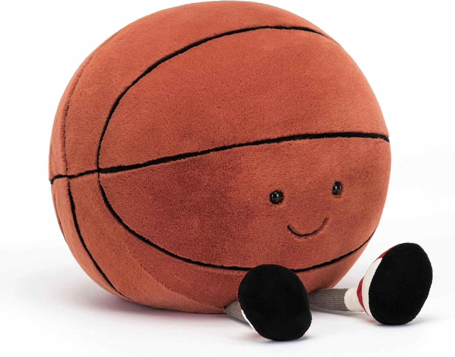 Whimsical Basketball Stuffed Toy with Personality Face & Soft Legs - Huggable Sports Embroidered Eyes - Cute Game Decoration Throw Pillow
