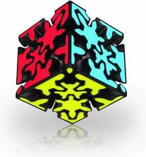 Willking Qiyi Crazy Gear Speed Cube 3x3 QYTOYS 3x3x3 Gear Magic Cube Twisty 3D Puzzle Cube with 360-degree Rotating Three-Dimensional Gear Structure Brain Teaser High Difficulty