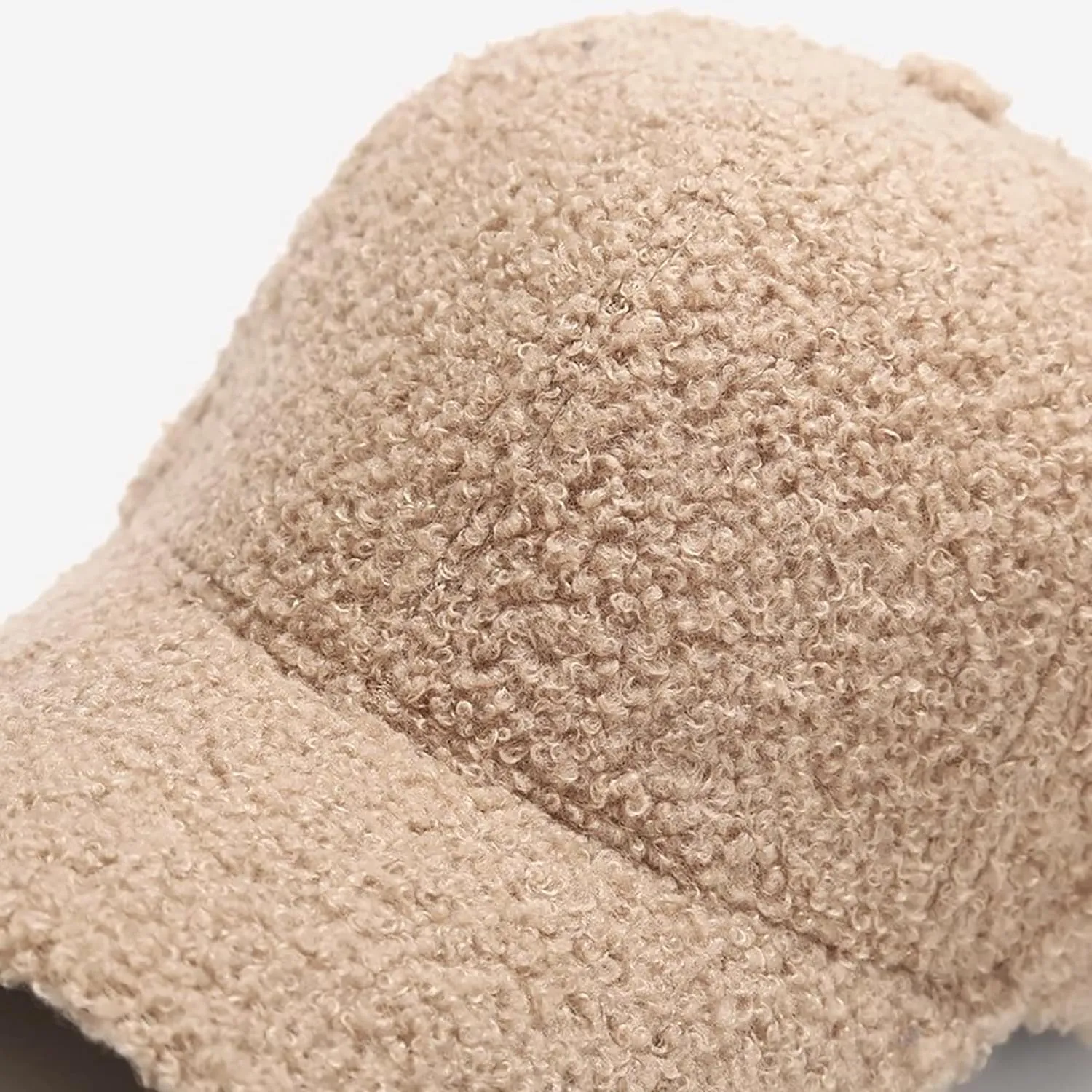 Winter Baseball Cap for Women Lamb Wool Solid Color Warm Baseball Cap for Outdoor Travel
