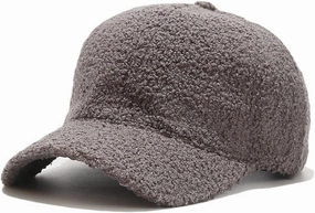 Winter Baseball Cap for Women Lamb Wool Solid Color Warm Baseball Cap for Outdoor Travel