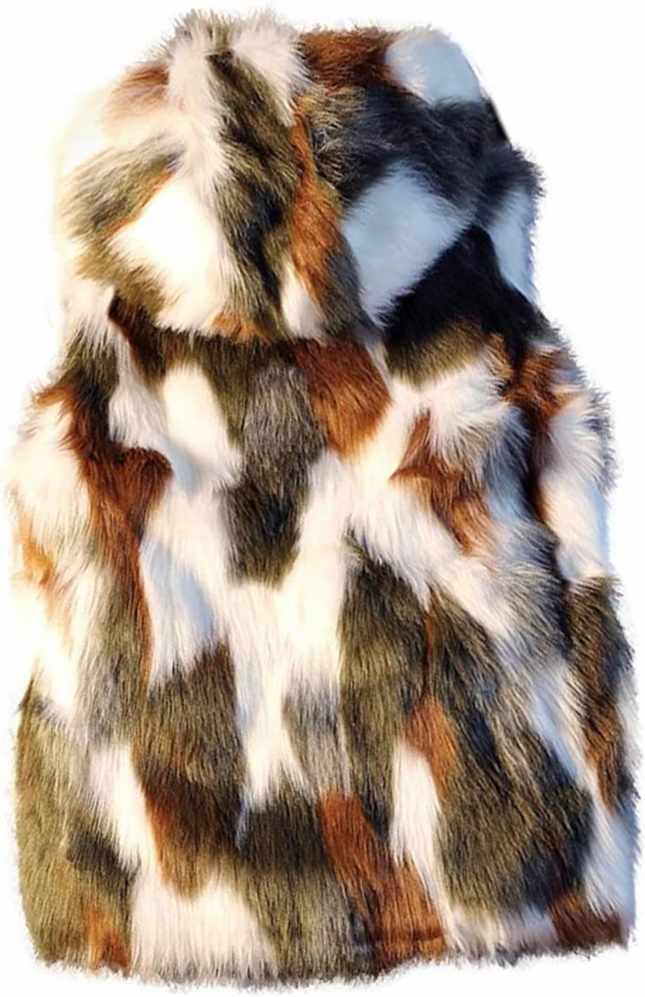 Winter Men`s Faux Fur Coat Vest Gilet Sleeveless Jacket