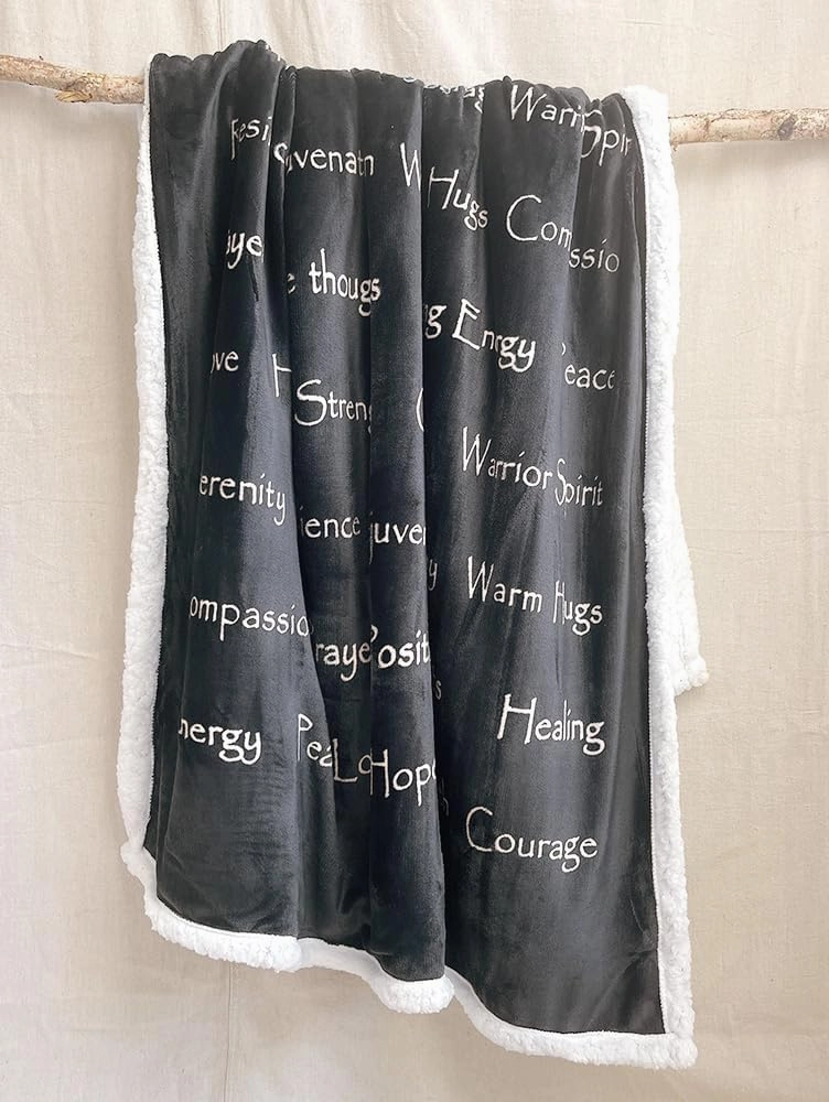 WOLF CREEK BLANKET - Compassion Blanket (Brand)- Strength Courage Super Soft Warm Hugs, Get Well Gift Blanket Plush Healing Thoughts Positive Energy Love & Hope with Comfort
