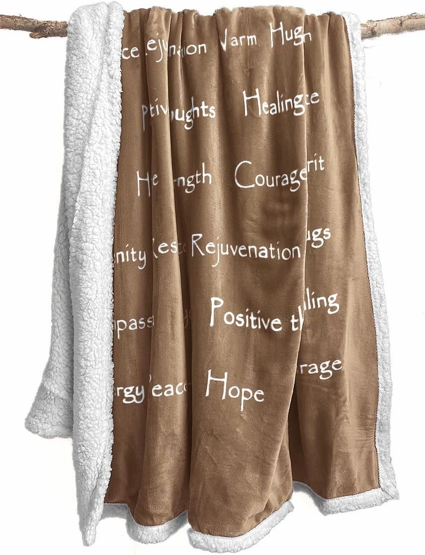 WOLF CREEK BLANKET - Compassion Blanket (Brand)- Strength Courage Super Soft Warm Hugs, Get Well Gift Blanket Plush Healing Thoughts Positive Energy Love & Hope with Comfort