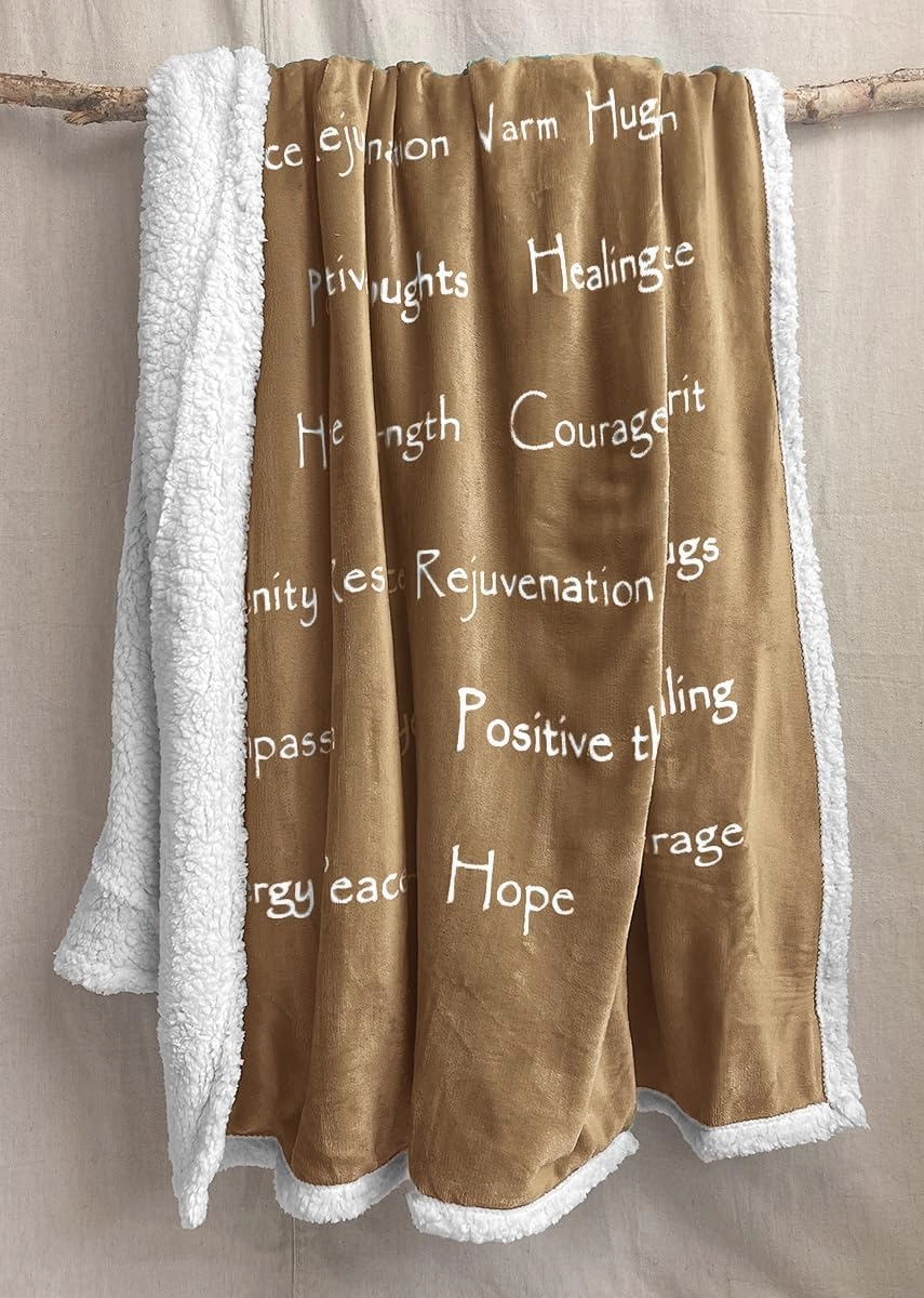 WOLF CREEK BLANKET - Compassion Blanket (Brand)- Strength Courage Super Soft Warm Hugs, Get Well Gift Blanket Plush Healing Thoughts Positive Energy Love & Hope with Fluffy Comfort