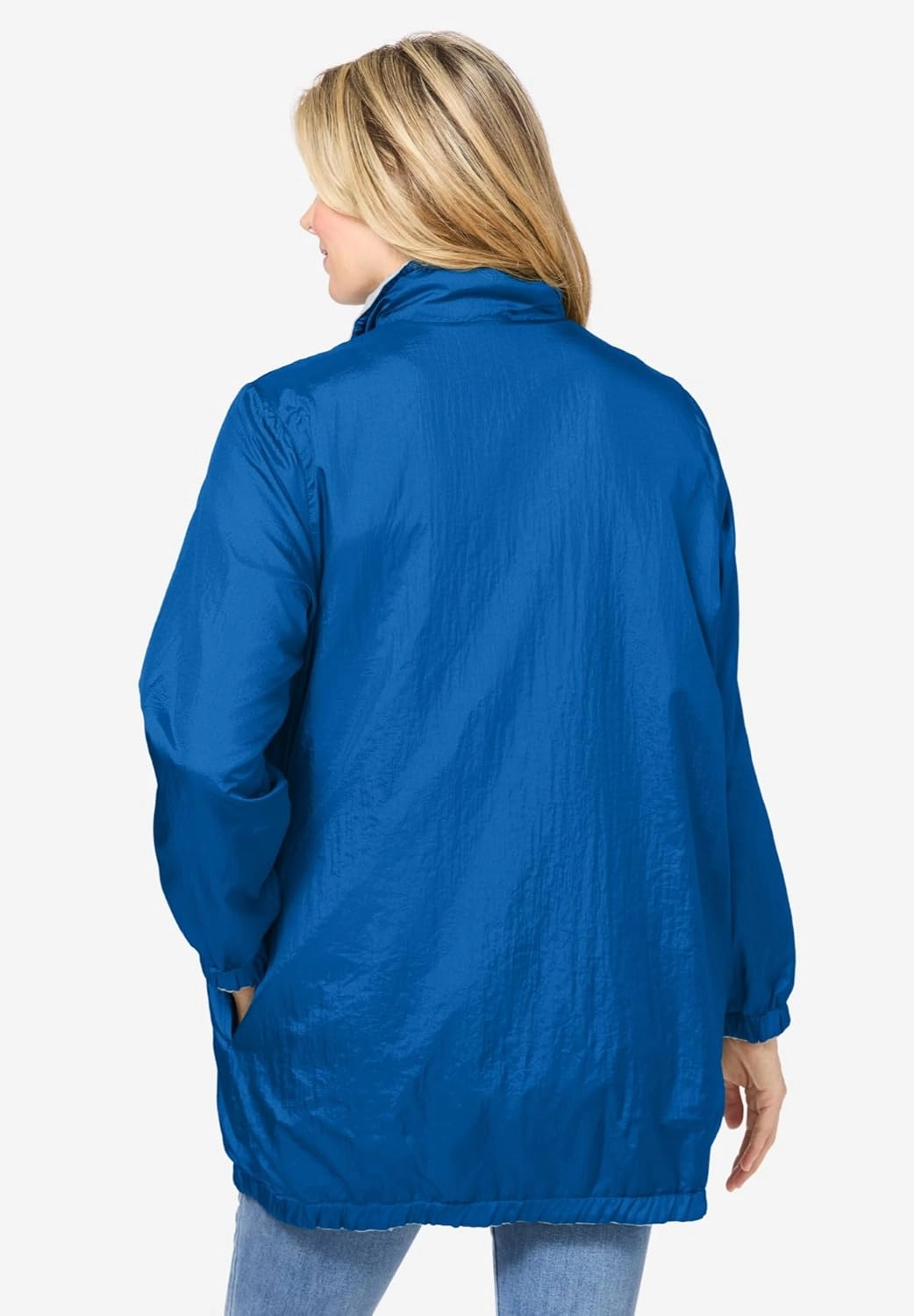Woman Within Plus Size Fleece Nylon Reversible Jacket