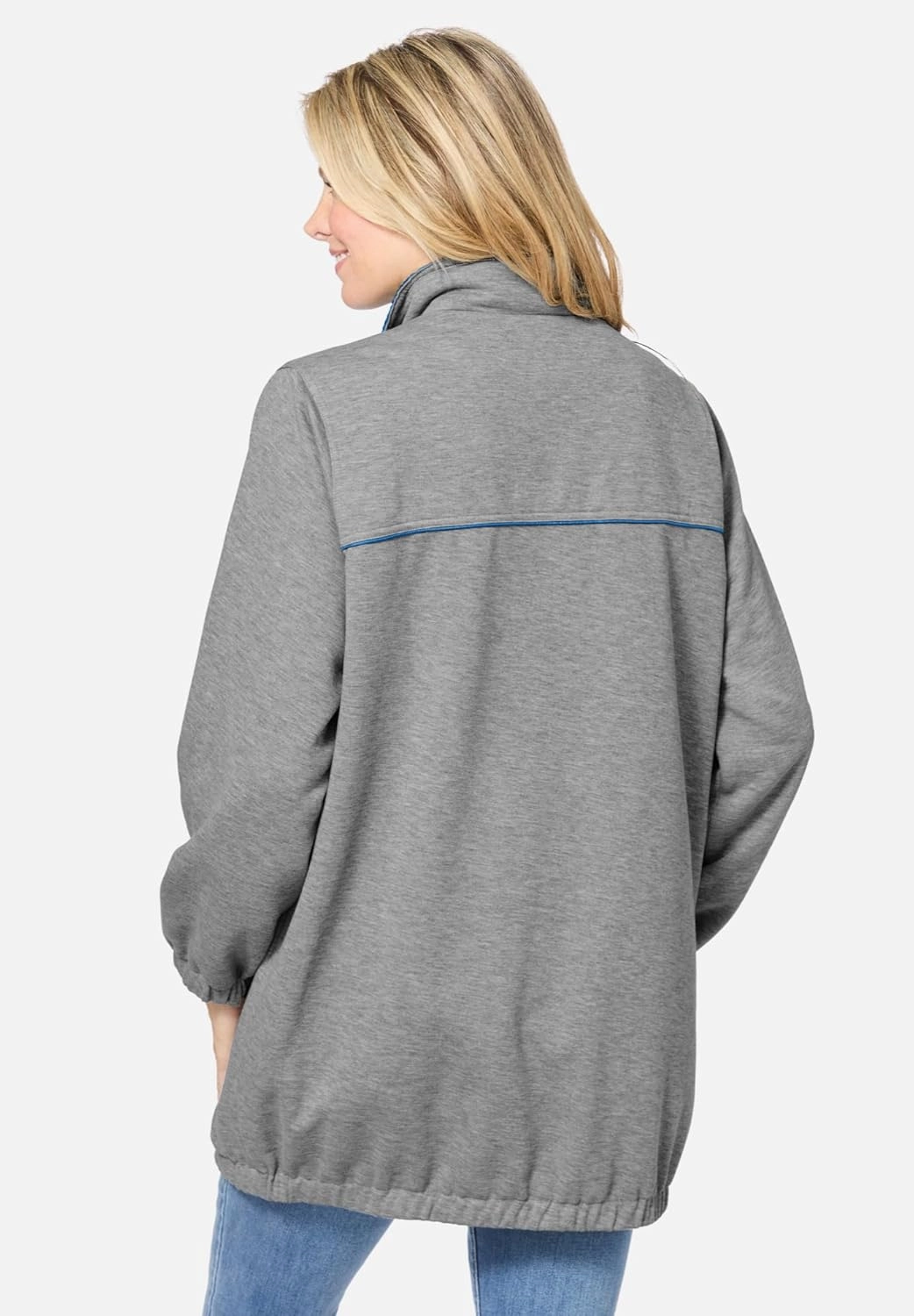 Woman Within Plus Size Fleece Nylon Reversible Jacket