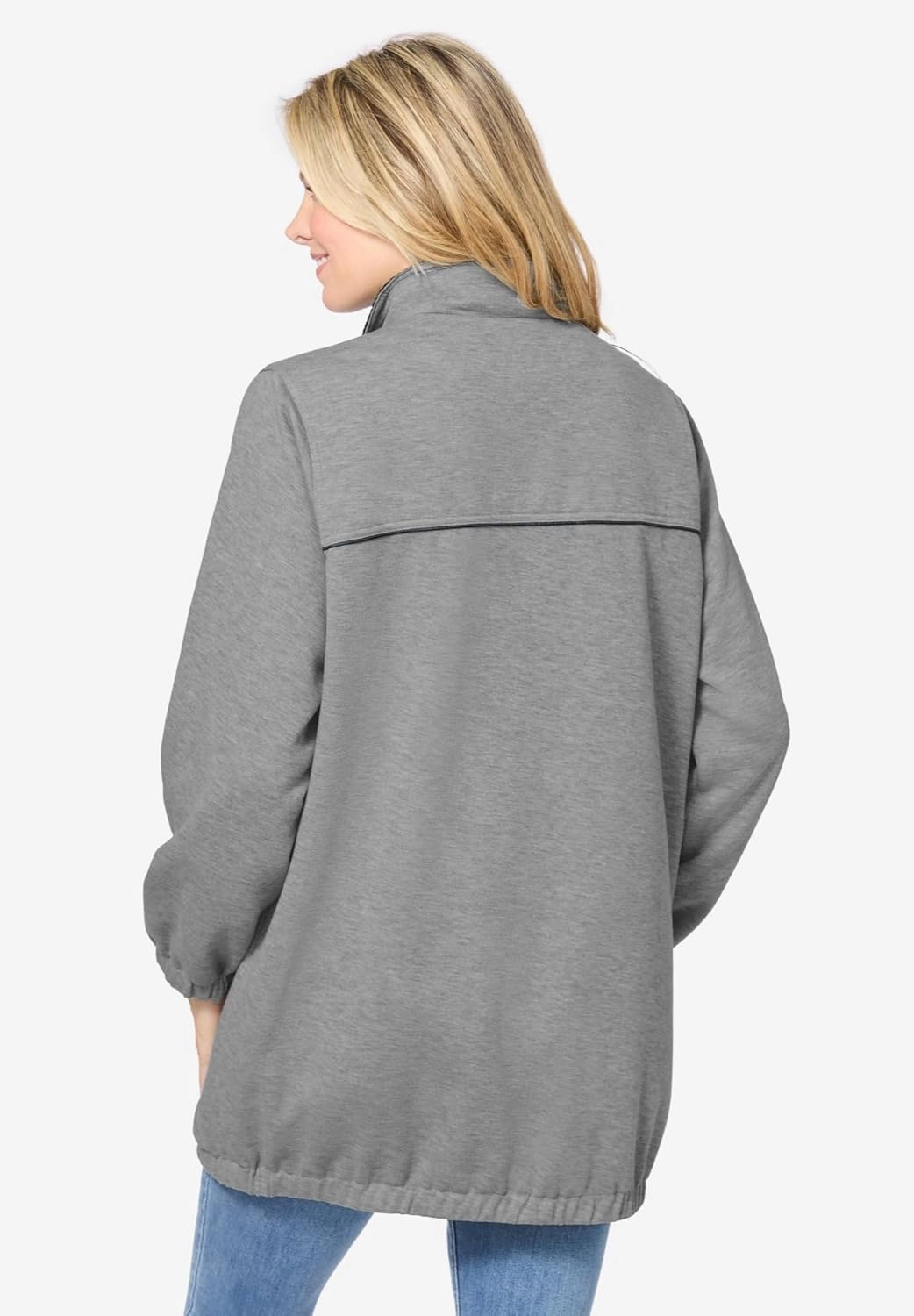 Woman Within Plus Size Fleece Nylon Reversible Jacket