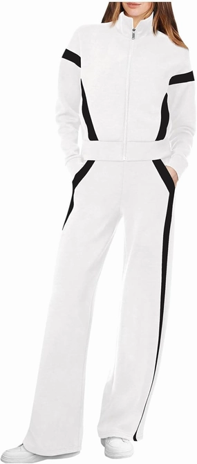Women Active Wear 2 Piece Sets Sports Tracksuit Zipper Sweatshirt Matching Pants Sets Athletic Clothing Sets