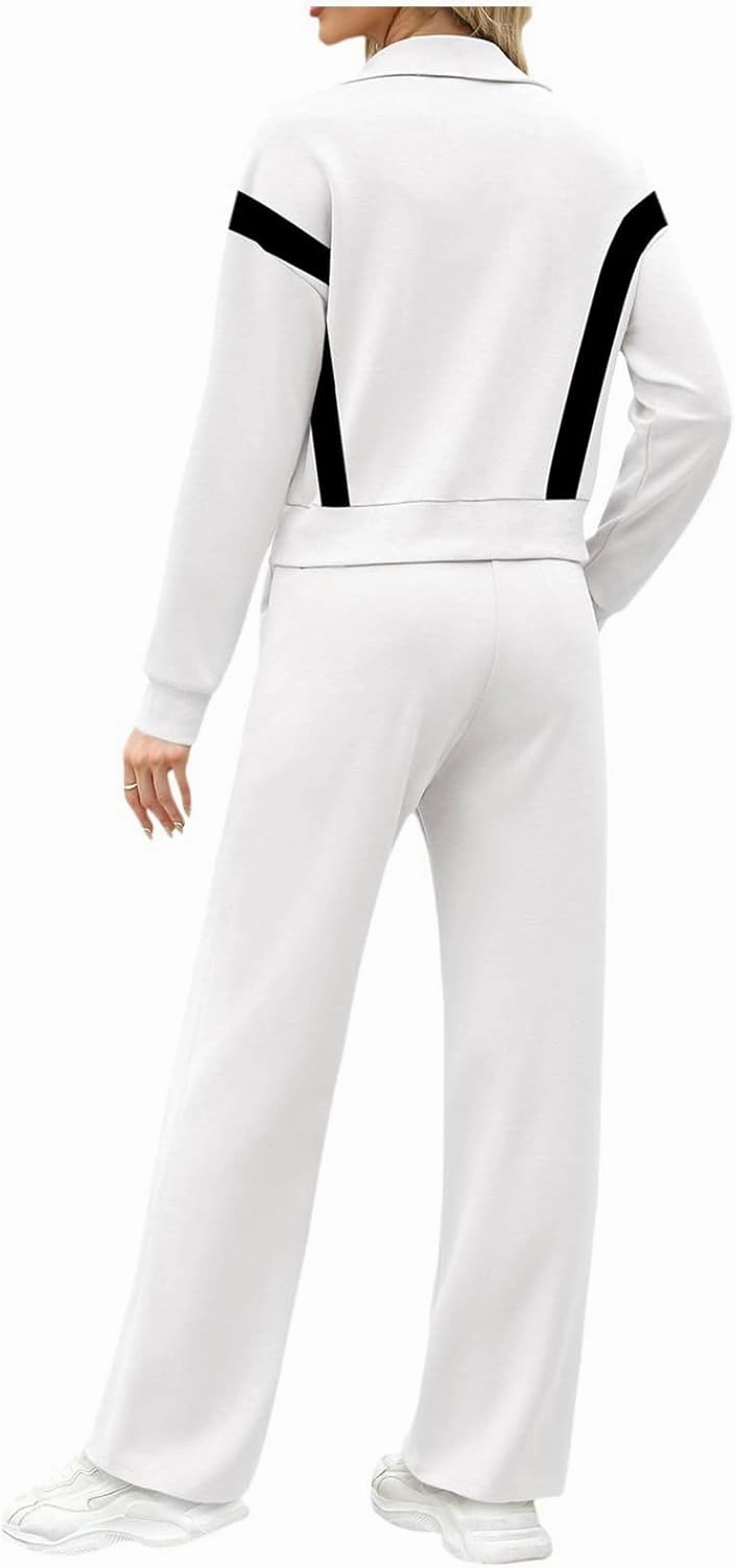 Women Active Wear 2 Piece Sets Sports Tracksuit Zipper Sweatshirt Matching Pants Sets Athletic Clothing Sets
