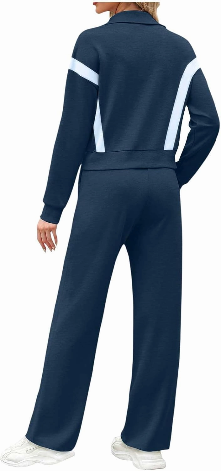 Women Active Wear 2 Piece Sets Sports Tracksuit Zipper Sweatshirt Matching Pants Sets Athletic Clothing Sets