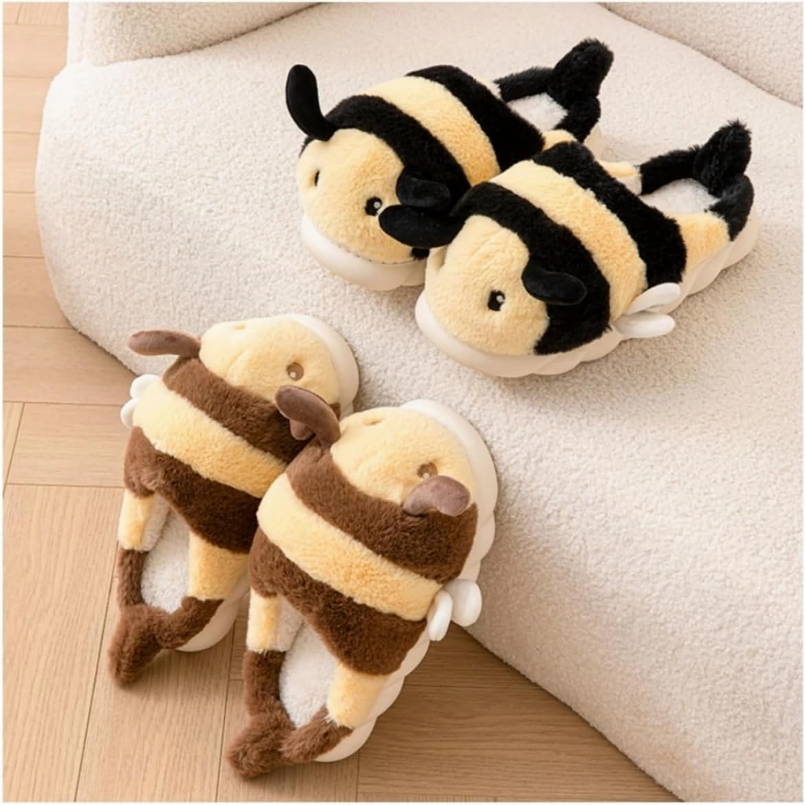 Women and men's cotton slippers, animal slippers, warm and non slip, holiday gifts