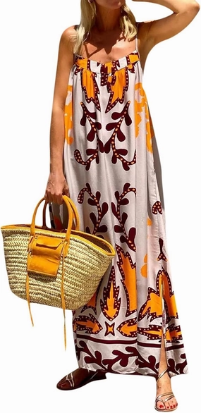 Women Dresses 2025 Cute Print Maxi Cami Dresses Sleeveless Casual Spaghetti Strap Graffiti Dress Vacation Dresses