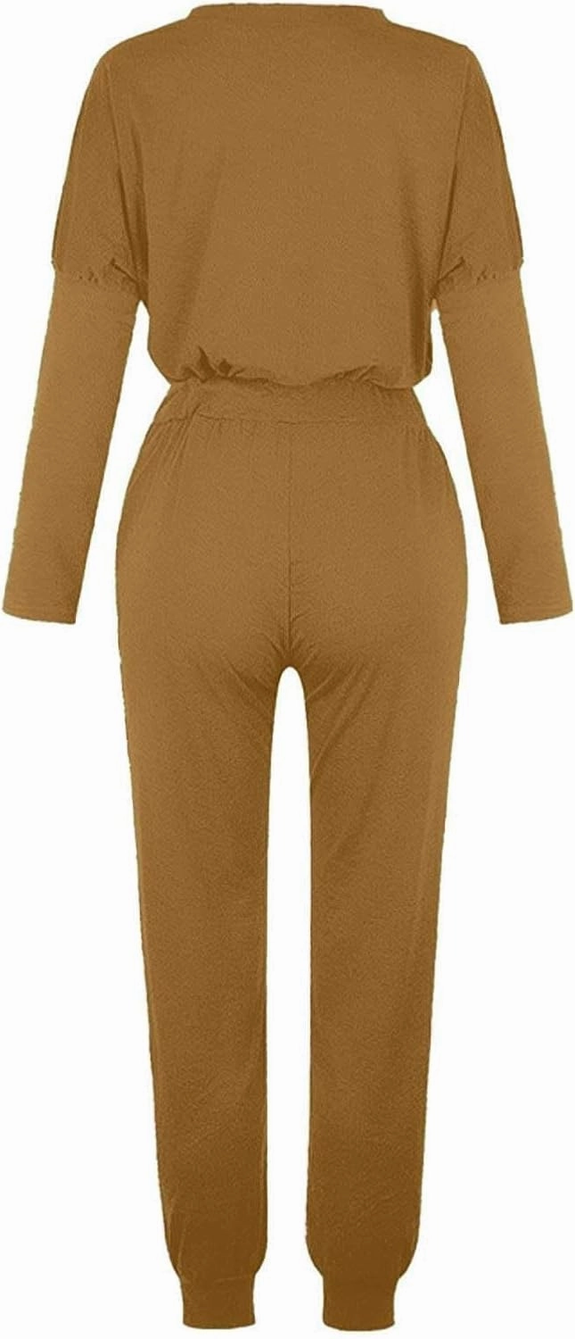 Women's Fall 2 Piece Lounge Outfit Crewneck Pullover Tops Long Pants Tracksuit Sweatsuits with Sweatpants Oversize