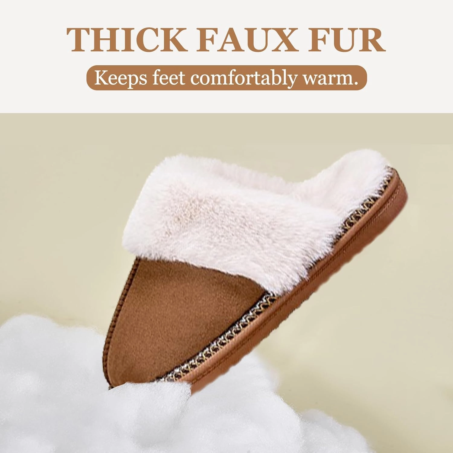 Women's Fuzzy Memory Foam Slippers Fluffy House Slippers Indoor and Outdoor Warm Gifts Trendy Anti-Skid House Shoes