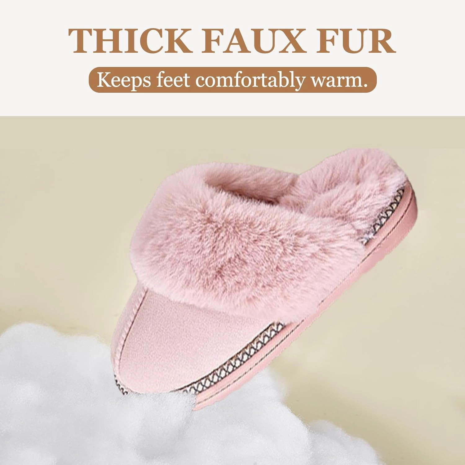 Women's Fuzzy Memory Foam Slippers Fluffy House Slippers Indoor and Outdoor Warm Gifts Trendy Anti-Skid House Shoes