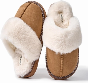 Women's Fuzzy Memory Foam Slippers Fluffy House Slippers Indoor and Outdoor Warm Gifts Trendy Anti-Skid House Shoes