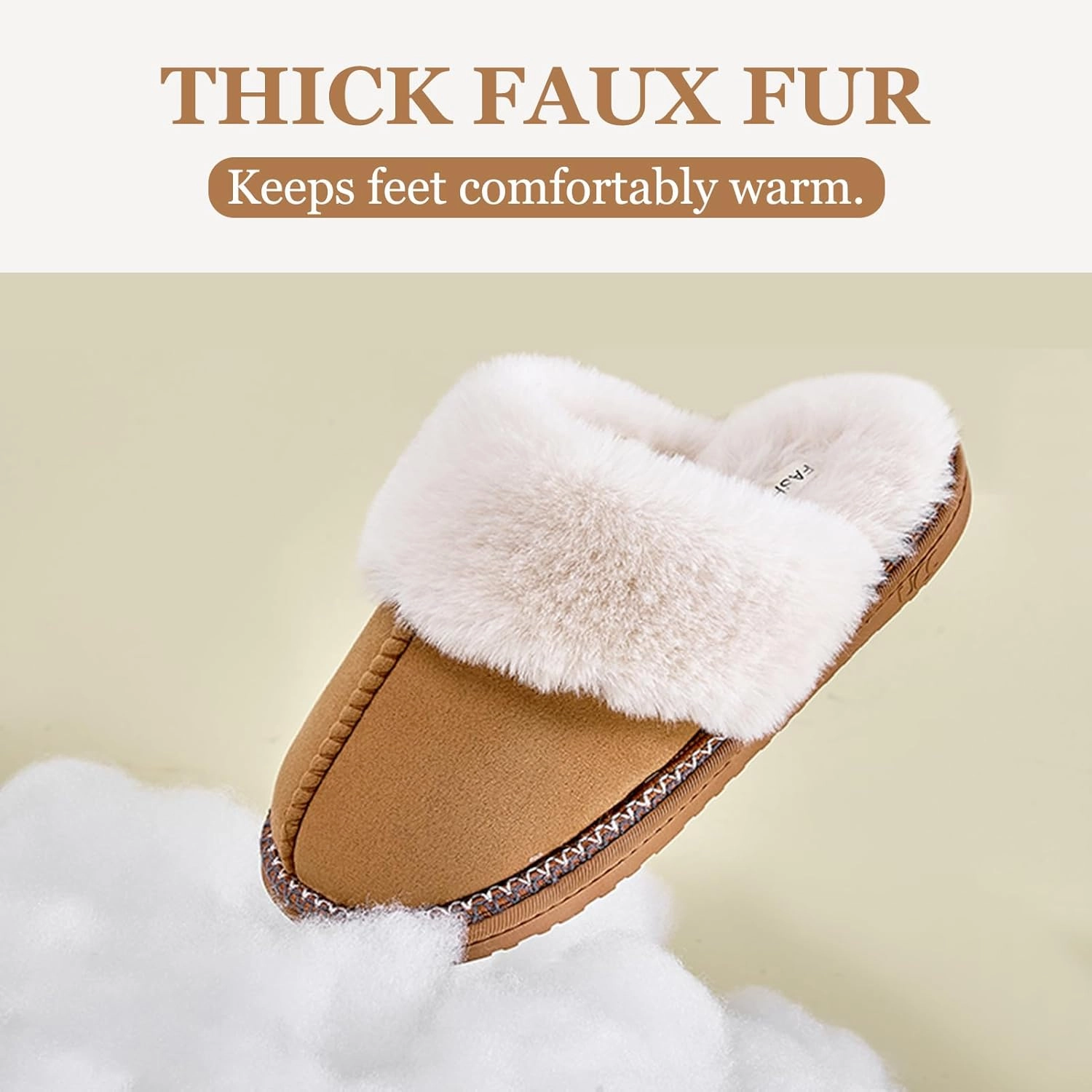 Women's Fuzzy Memory Foam Slippers Fluffy House Slippers Indoor and Outdoor Warm Gifts Trendy Anti-Skid House Shoes