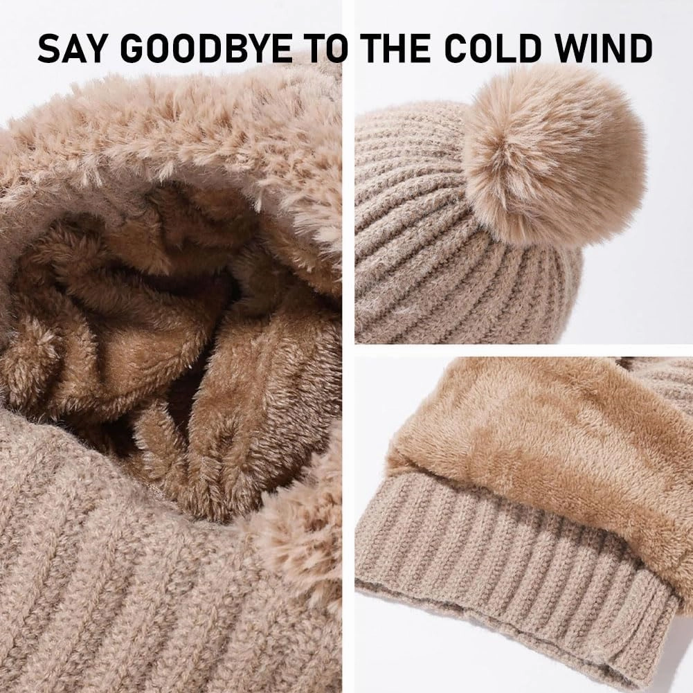 Women'S Knitted Hat In Autumn And Winter, Womens Knitted Hat, Winter Hats For Women Scarf Hat Face Mas Integrated Beanie