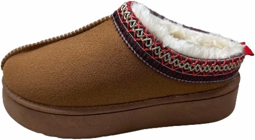 Women's Platform Mini Boots Short Ankle Boot Fur Fleece Lined Sneakers - Ice Angel Slipper Snow Sandals