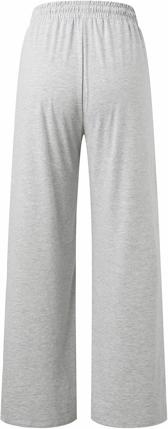 Women's Wide Leg Sweatpant High Waist Baggy Casual Drawstring Running Joggers Pants with Pockets
