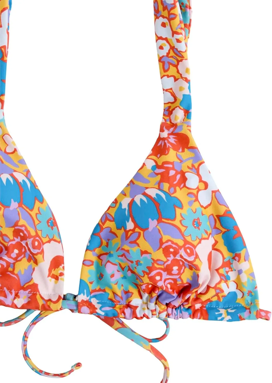 Women's High Waisted Bikini Set Floral Print Spaghetti Strap Smocked Wireless Bathing Suit Swimsuit 2 Piece Set
