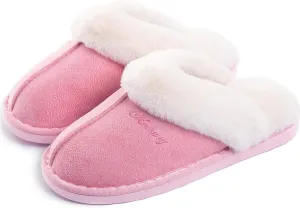 Womens Slippers Soft Plush Warm House Shoes Anti-Slip Fluffy Fur Indoor/Outdoor Slippers