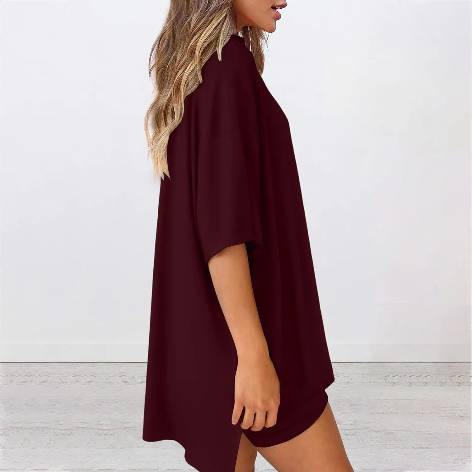 Womens Two Piece Lounge Sets Casual Summer Outfits 2 Piece Oversized Tee and Shorts Leggings Matching Clothing Set