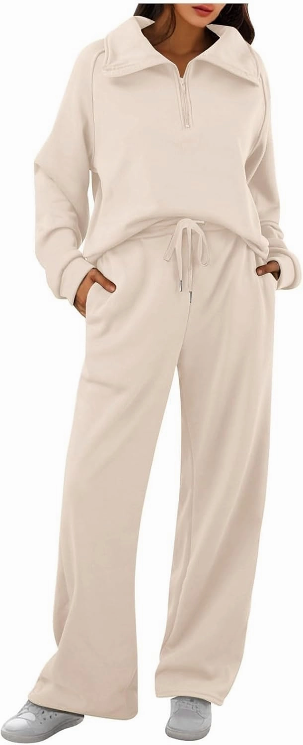 Womens 2 Piece Outfits Daily Solid Color Pants Spring and Autumn Set Lounge Fall Slim and Thin Sweatpants