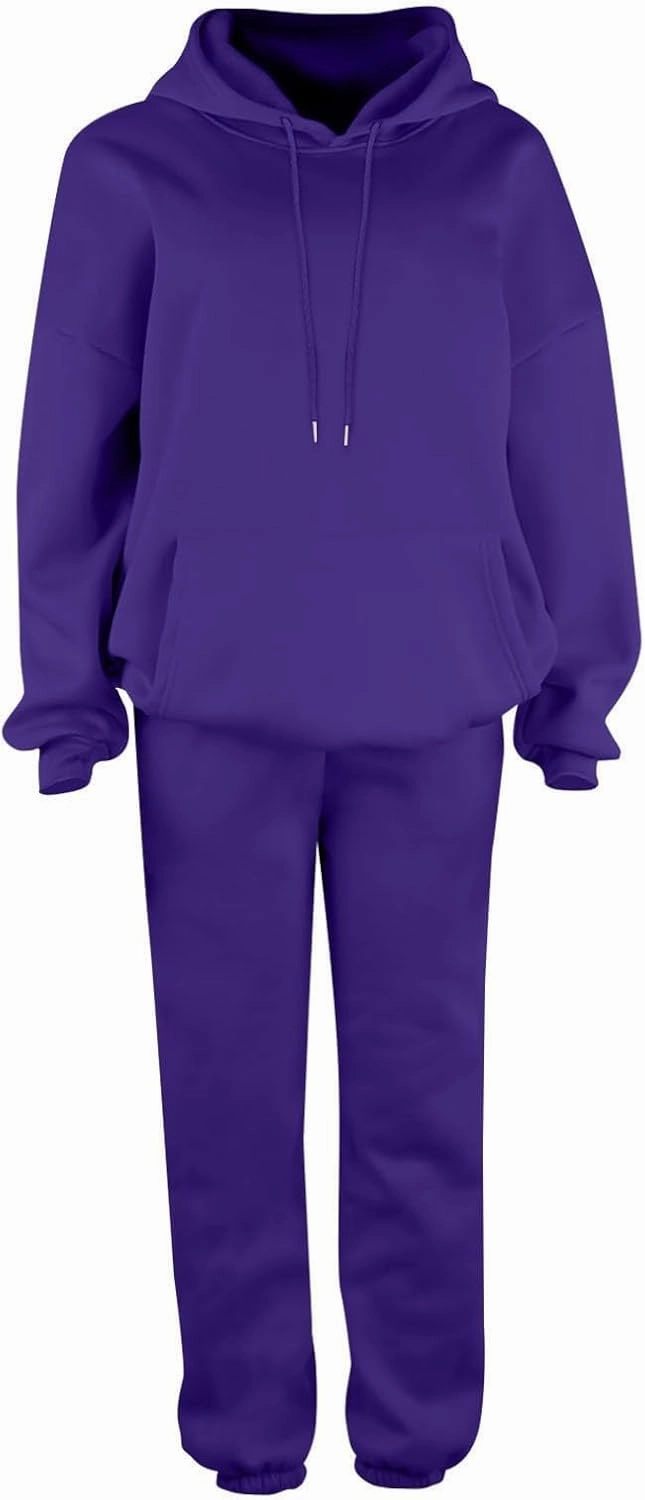 Womens Sweatsuits 2 Piece Set Oversized Matching Sweatshirt Baggy Fashion Lounge Sweatpants Set Tracksuit