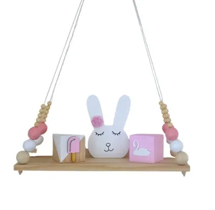 Wooden bunny ornament - nursery decor