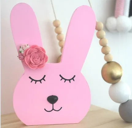 Wooden bunny ornament - nursery decor