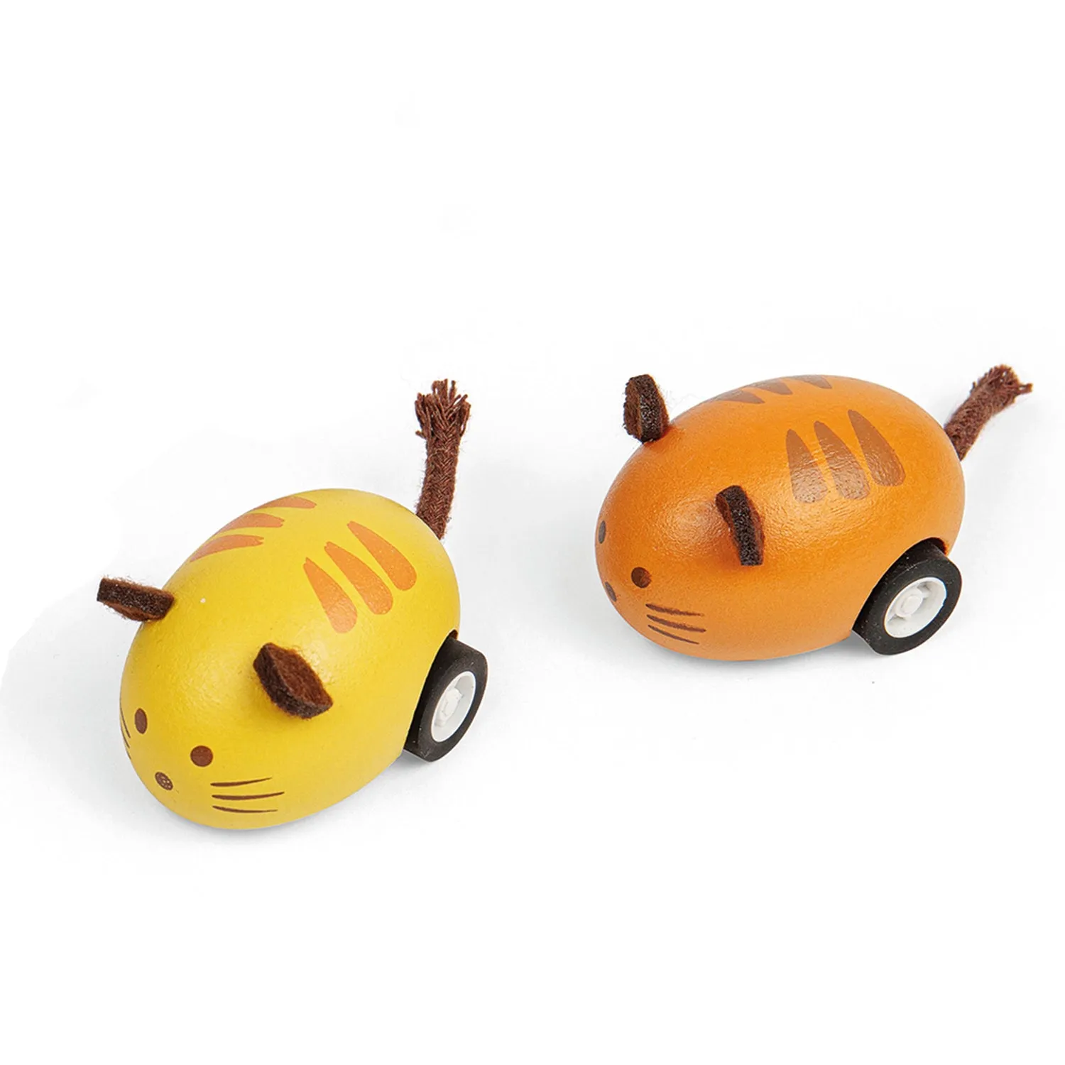 Wooden Pull Back Cat