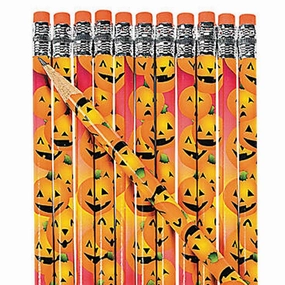 Wooden Halloween Pumpkin Pencils | 12ct